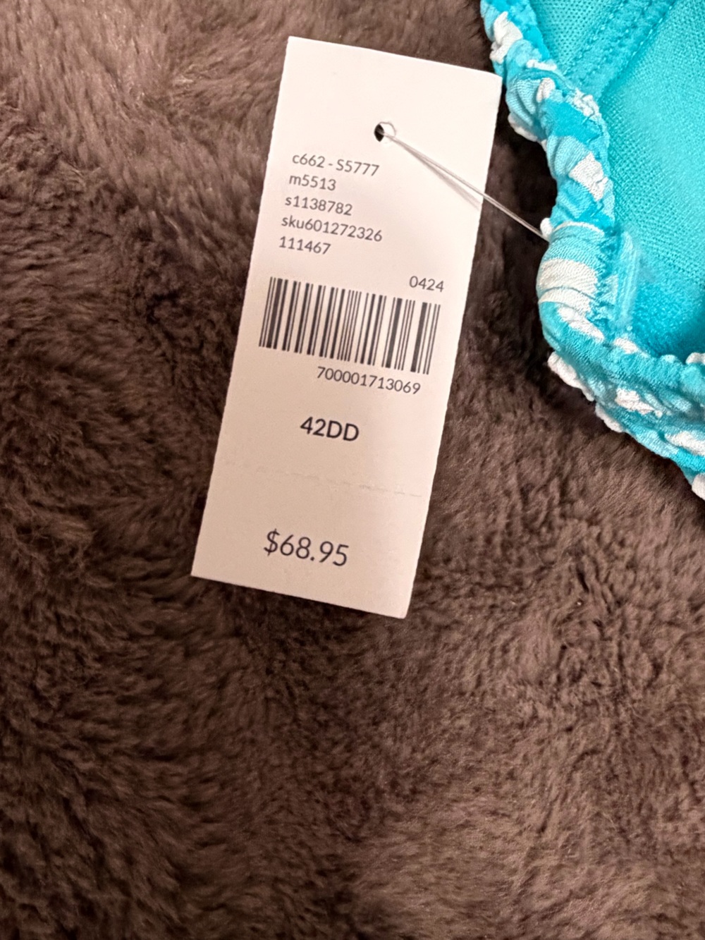 Lane Bryant Gingham Blue 2 piece swim - Picture 4 of 5